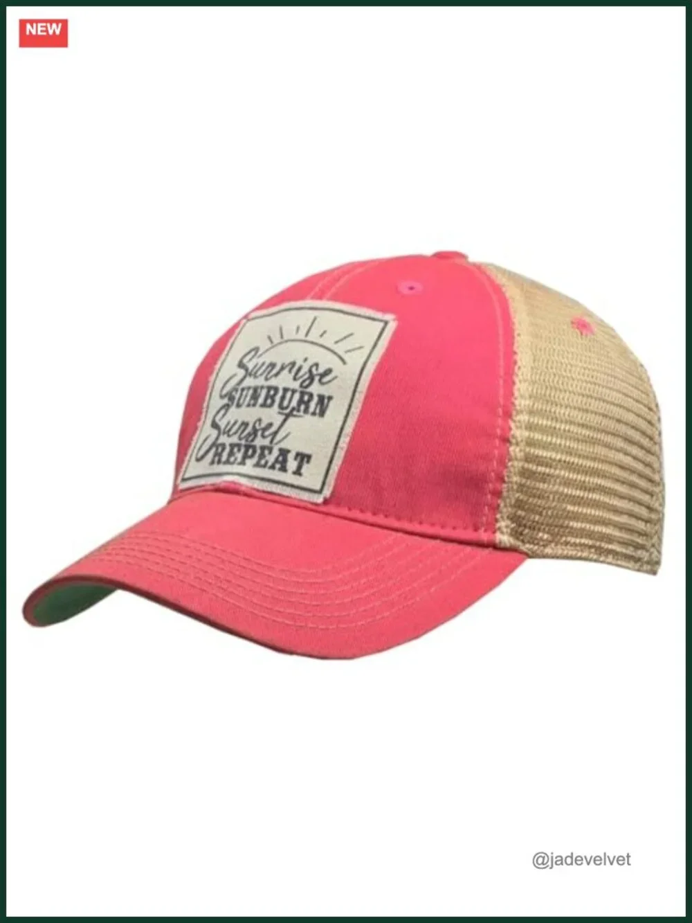 Distressed Trucker Cap Adjustable Snapback Cotton Polyester